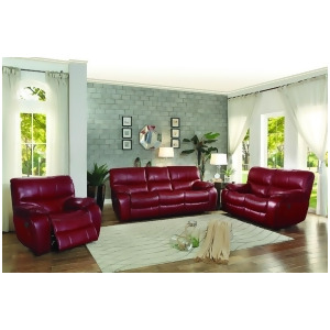 Homelegance Pecos 3 Piece Double Reclining Living Room Set in Red Leather Gel Ma - All