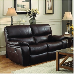 Homelegance Pecos Power Double Reclining Loveseat in Brown Leather Gel Match - All