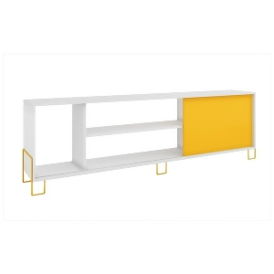 Manhattan Comfort Nacka Tv Stand 1.0 In White and Yellow - All