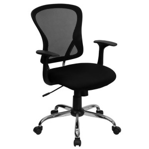 Flash Furniture Mid-Back Black Mesh Office Chair w/ Chrome Finished Base H-836 - All