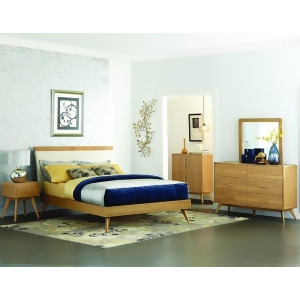 Homelegance Anika 4 Piece Platform Bedroom Set w/Display Cabinet in Light Ash - All