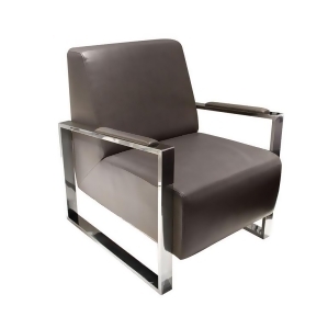 Diamond Sofa Century Accent Chair With Stainless Steel Frame In Elephant Grey - All