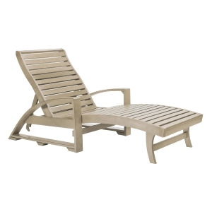 C.r. Plastics St. Tropez Chaise Lounge with Wheels in Beige - All