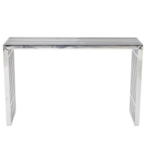 Modway Gridiron Console Table in Silver - All