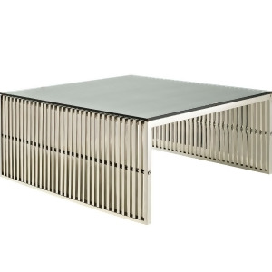 Modway Gridiron Coffee Table in Silver - All