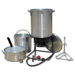 King Kooker Portable Propane Outdoor Deep Frying-Boiling Package w-2 Pots - All