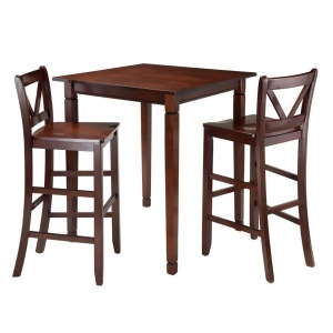 Winsome Wood Kingsgate 3-Pc Dining Table with 2 Bar V-Back Chairs - All