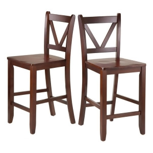 Winsome Wood Victor 2-pc 24 V Back Counter Stools - All