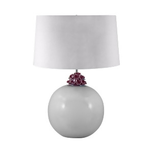Lamp Works Ceramic Ball Table Lamp In White And Amethyst - All