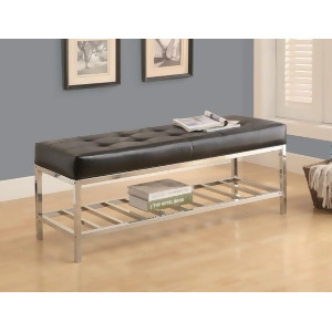 Monarch Specialties 4535 Bench in Black w/ Chrome Metal - All
