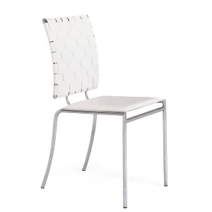 Zuo Criss Cross Dining Chair in White Set of 4 - All