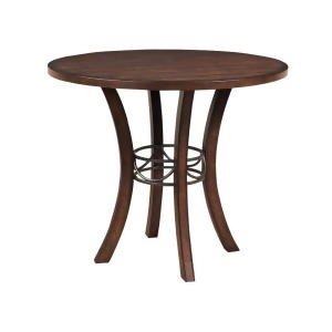 Hillsdale Cameron Round Wood Counter Height Table in Chestnut Brown - All