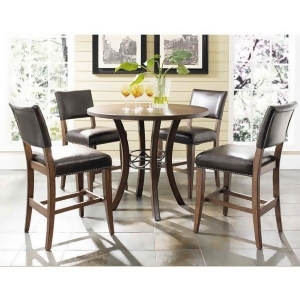 Hillsdale Cameron 5 Piece RoundCounter Table Set w/ Parson Stools - All