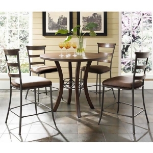Hillsdale Cameron 5 Piece Round Counter Table Set w/ Ladder Back Stools - All