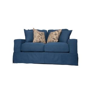 Sunset Trading Americana Loveseat With Slipcover in Indigo Blue - All