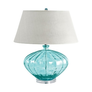 Lamp Works Recycled Glass Recycled Fluted Glass Urn Table Lamp In Blue - All
