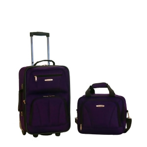 Rockland Purple 2 Piece Luggage Set - All
