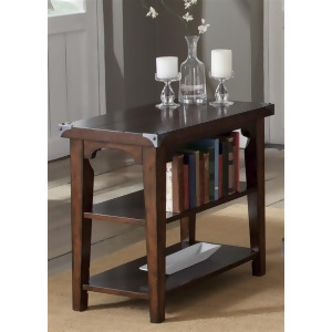 Liberty Furniture Aspen Skies Chair Side Table in Russet Brown Finish - All