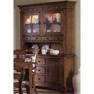 Liberty Furniture Treasures Hutch Buffet in Rustic Oak Finish - All