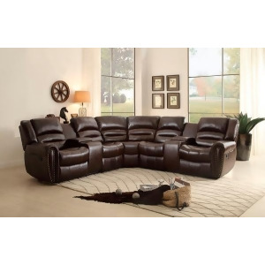 Homelegance Palmyra Sofa Set With Corner Seat And Consoles In Dark Brown Bonded - All