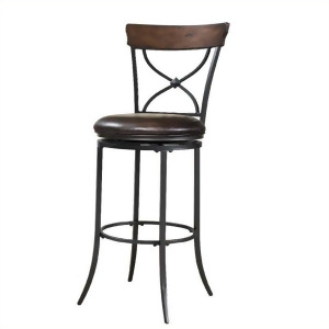 Hillsdale Cameron Swivel X-Back Counter Stool in Chestnut Brown - All