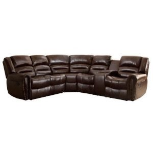 Homelegance Palmyra Sofa Set With Corner Seat And Right Console In Dark Brown Bo - All