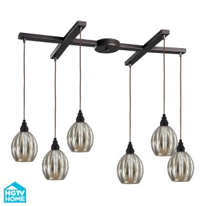 Elk Lighting 46007/6 Danica 6 Light Pendant in Oiled Bronze - All