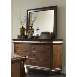 Liberty Furniture Rustic Traditions Dresser Mirror in Rustic Cherry Finish - All
