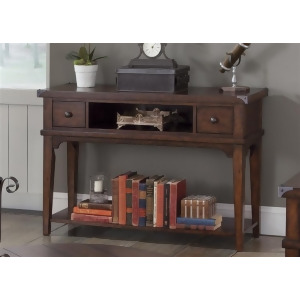 Liberty Furniture Aspen Skies Sofa Table in Russet Brown Finish - All