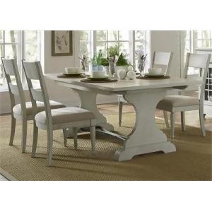 Liberty Furniture Harbor View 5 Piece Trestle Table Set in Dove Gray Finish - All