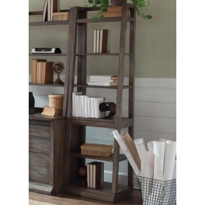 Liberty Furniture Stone Brook Leaning Bookcase in Rustic Saddle - All
