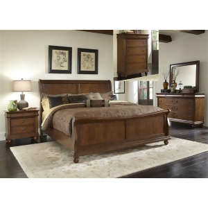 Liberty Furniture Rustic Traditions Sleigh Bed Dresser Mirror Chest Nigh - All