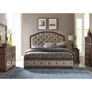 Liberty Furniture Amelia 3 Piece Upholstered Bedroom Set w/Nightstand in Antique - All
