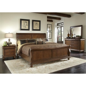 Liberty Furniture Rustic Traditions Sleigh Bed in Rustic Cherry Finish - All
