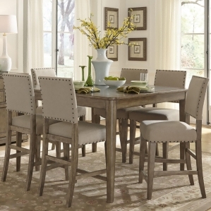 Liberty Furniture Weatherford 5 Piece Gathering Table Set in Weathered Gray Fini - All