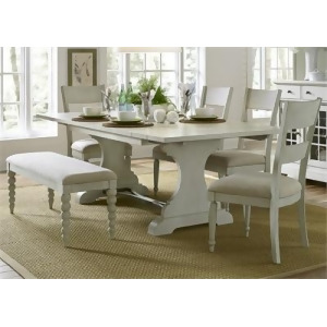 Liberty Furniture Harbor View 6 Piece Trestle Table Set in Dove Gray Finish - All