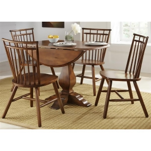 Liberty Furniture Creations 5 Piece Round Table Set in Tobacco Black Tobacco - All