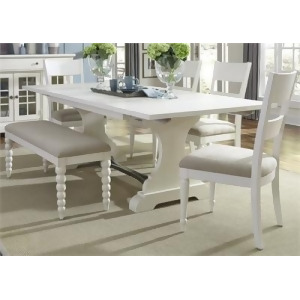 Liberty Furniture Harbor View 6 Piece Trestle Table Set in Linen Finish - All