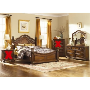 Liberty Furniture Messina Estates Poster Bed Dresser Mirror in Cognac Finish - All