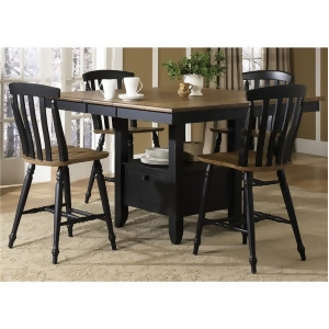 Liberty Furniture Al Fresco Opt 5 Piece Gathering Table Set in Driftwood Black - All
