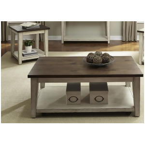 Liberty Furniture Lancaster 2 Piece Coffee Table Set in Weathered Bark w/White - All