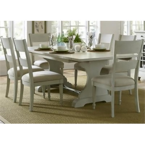 Liberty Furniture Harbor View 7 Piece Trestle Table Set in Dove Gray Finish - All