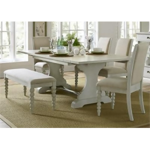 Liberty Furniture Harbor View Opt 6 Piece Trestle Table Set in Dove Gray Finish - All