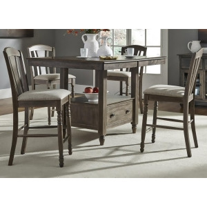 Liberty Furniture Candlewood 5 Piece Gathering Table Set in Weather Gray - All