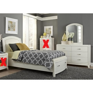 Liberty Furniture Avalon Leather Storage Bed Dresser Mirror in White Truffle - All
