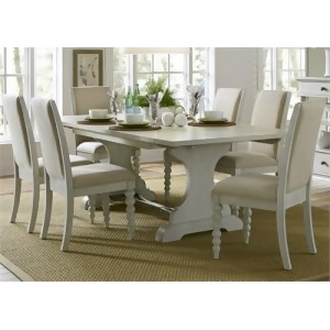 Liberty Furniture Harbor View Opt 7 Piece Trestle Table Set in Dove Gray Finish - All