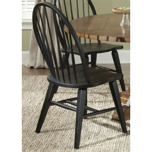 Liberty Furniture Hearthstone Windsor Back Side Chair Black in Rustic Oak Fini - All