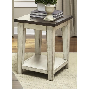 Liberty Furniture Lancaster Chair Side Table in Weathered Bark w/White - All