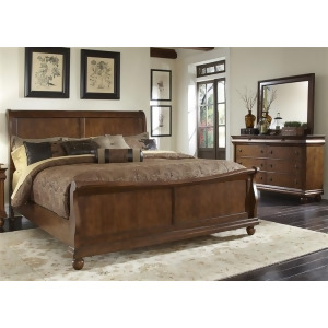 Liberty Furniture Rustic Traditions Sleigh Bed Dresser Mirror in Rustic Cher - All