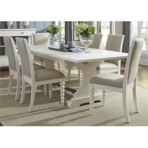 Liberty Furniture Harbor View Opt 7 Piece Trestle Table Set in Linen Finish - All